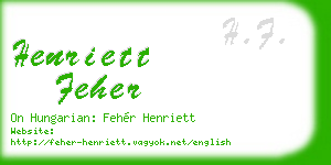 henriett feher business card